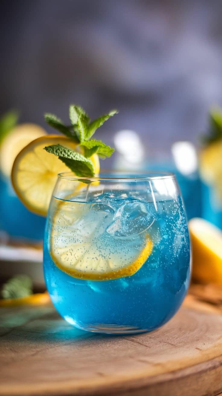 Blue Lagoon Sparkle Mocktail