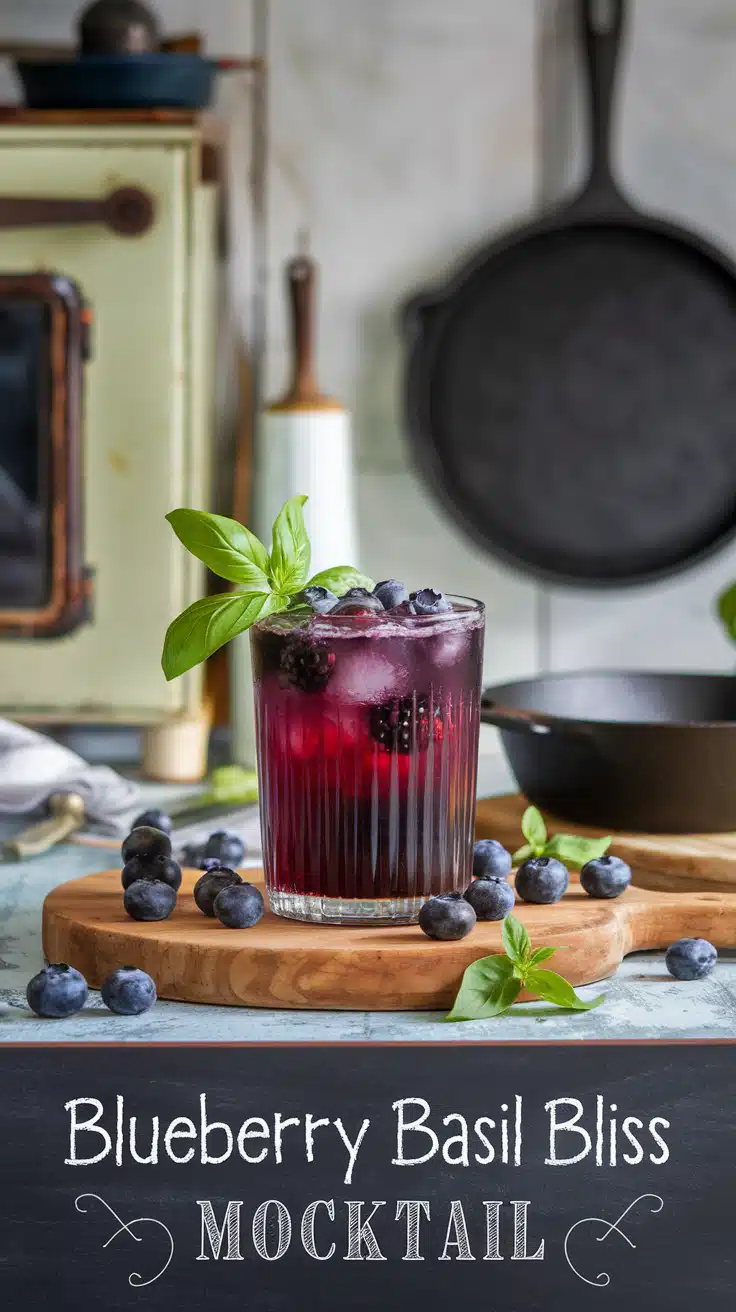Blueberry Basil Bliss Mocktail