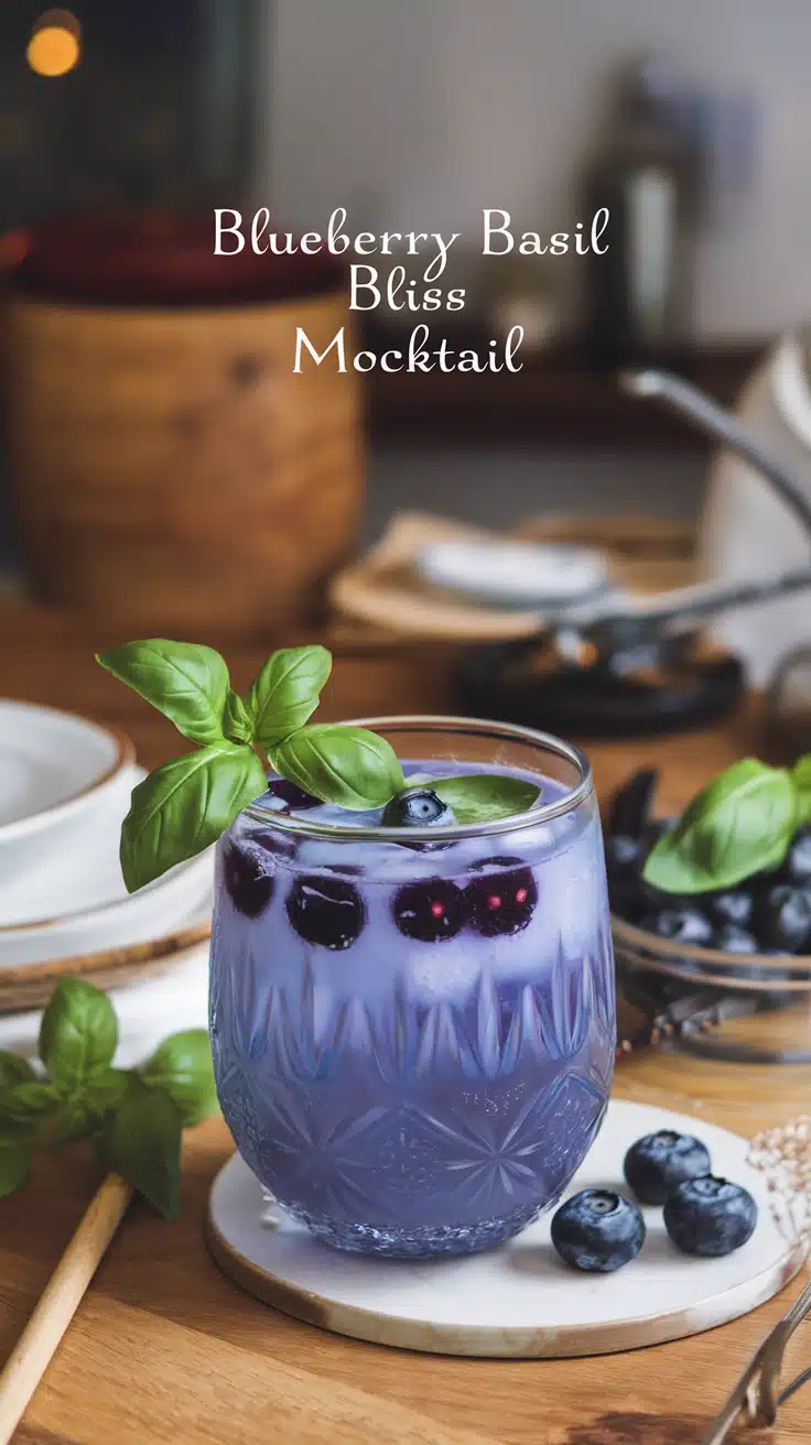 Blueberry Basil Bliss Mocktail
