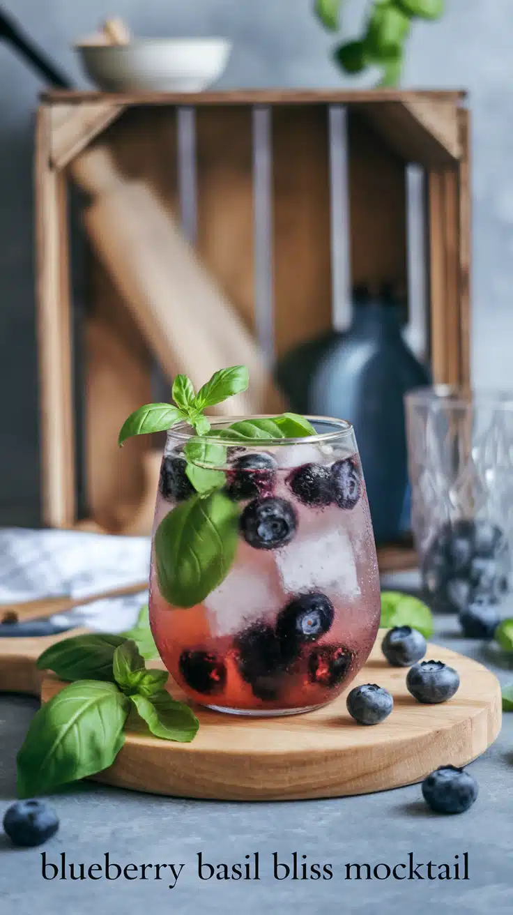 Blueberry Basil Bliss Mocktail