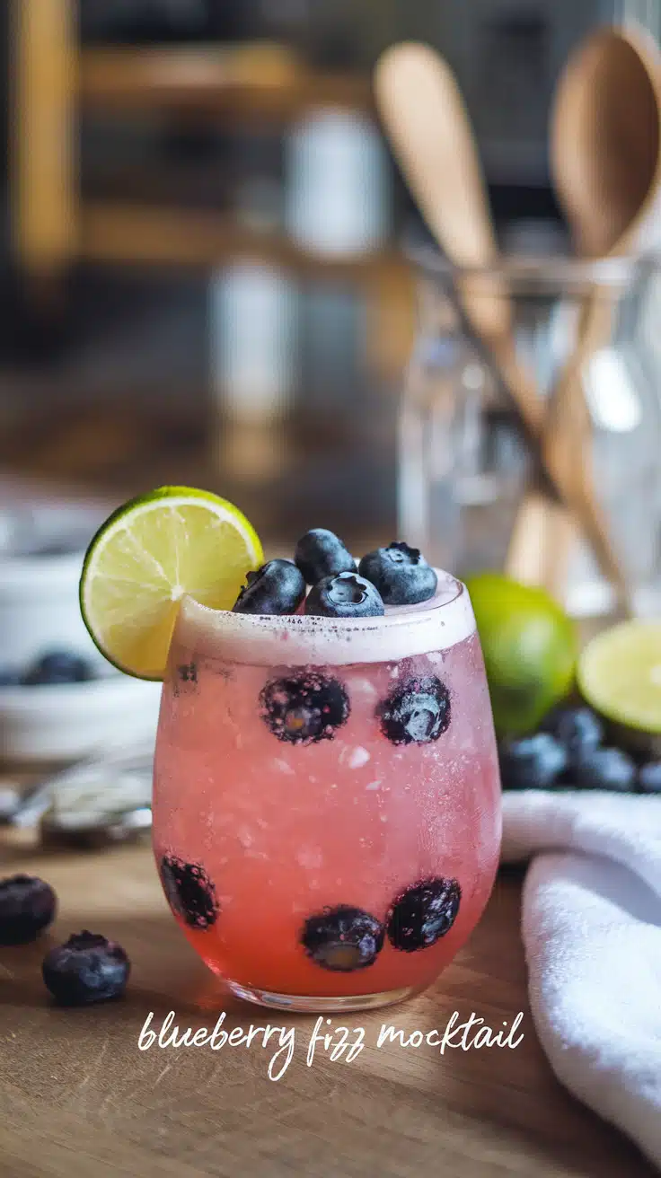 Blueberry Fizz Mocktail 