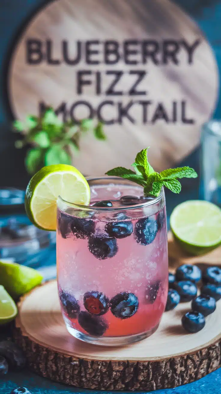 Blueberry Fizz Mocktail 