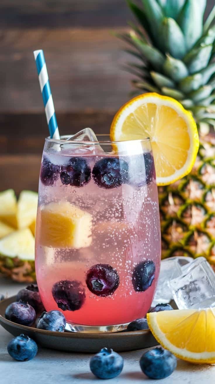 Blueberry Pineapple Twist Mocktail 