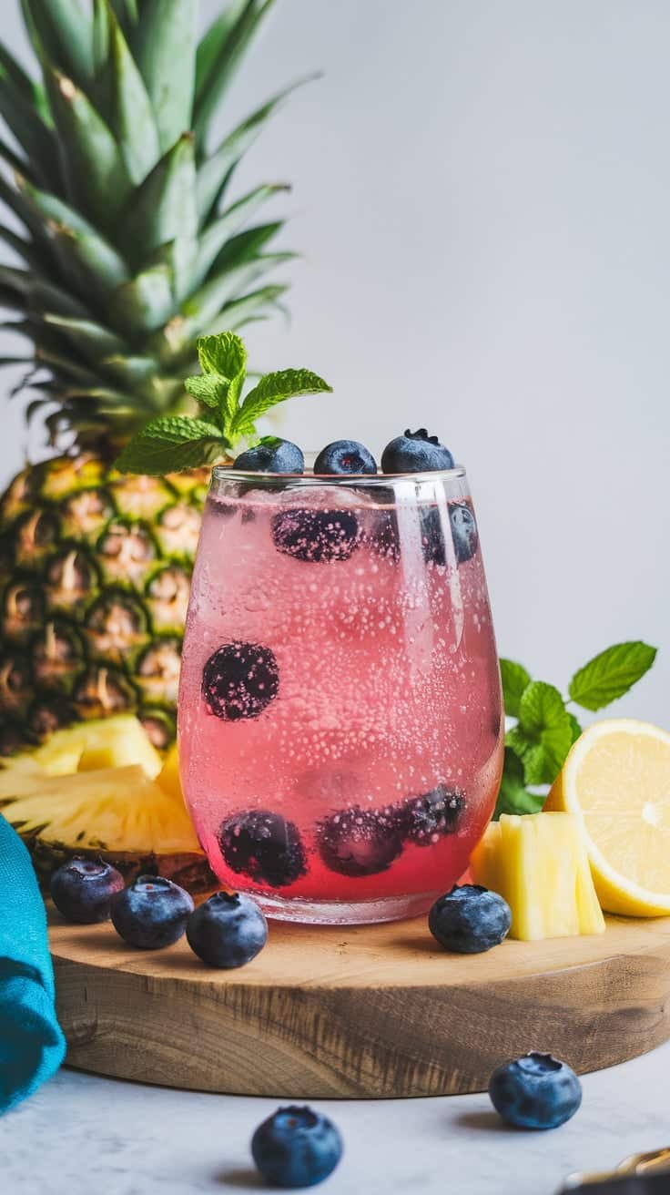 Blueberry Pineapple Twist Mocktail 