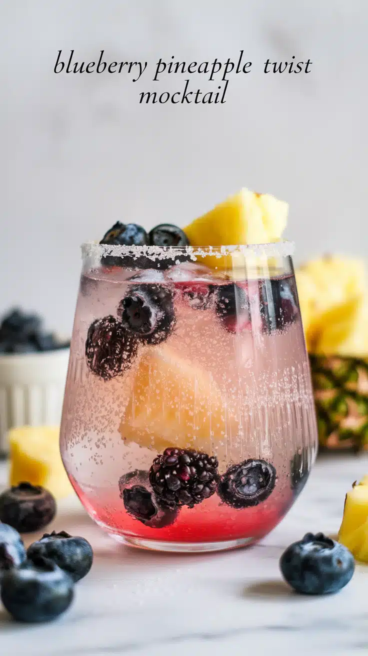 Blueberry Pineapple Twist Mocktail 