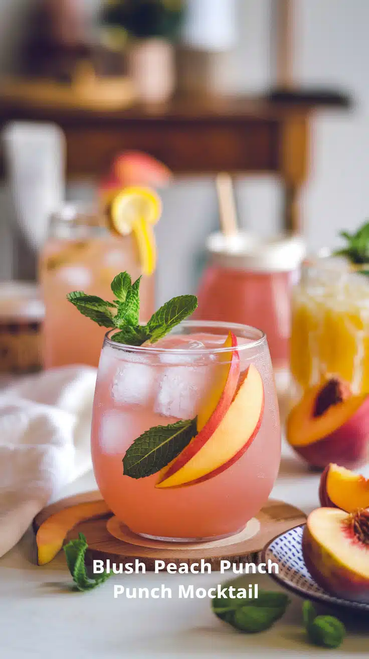 Blush Peach Punch Mocktail