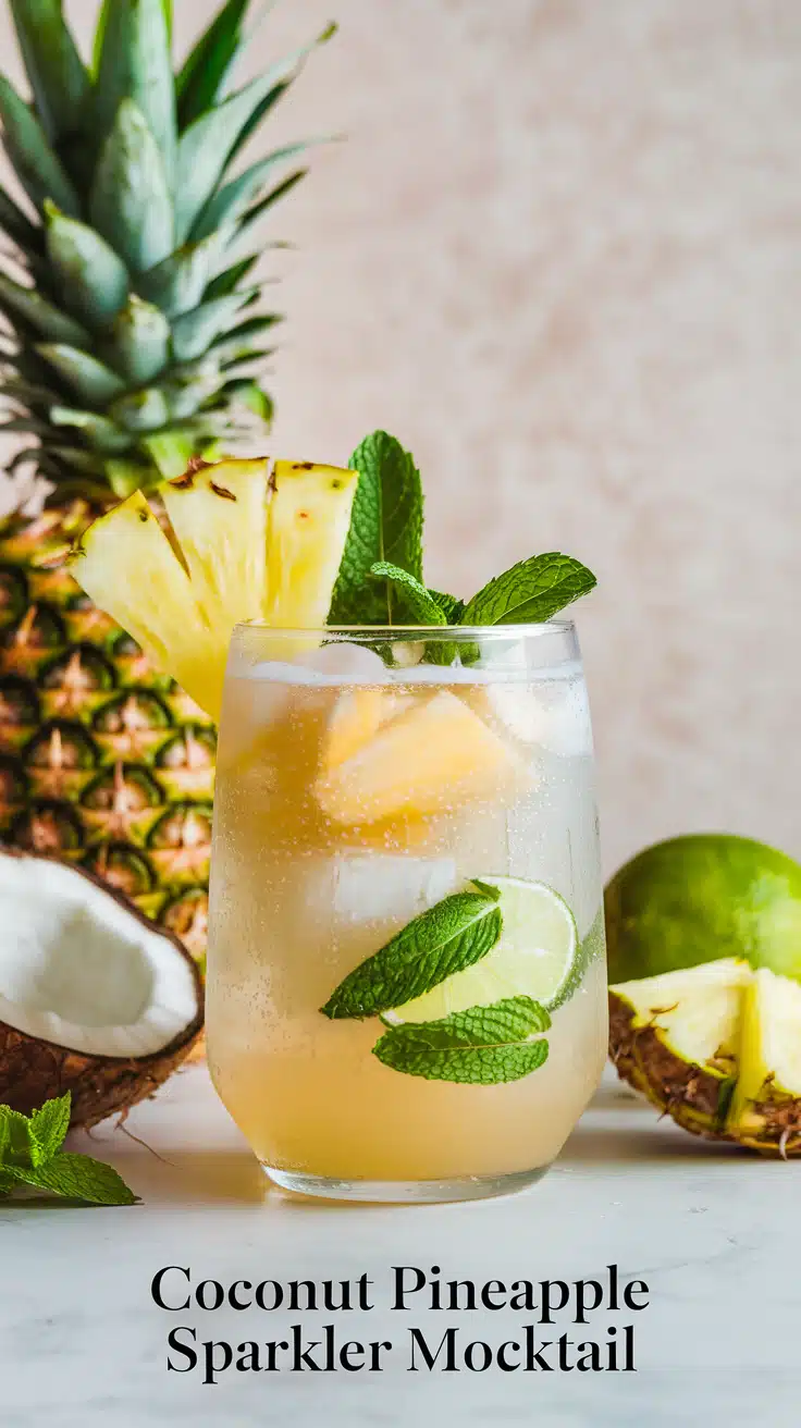 Coconut Pineapple Sparkler Mocktail