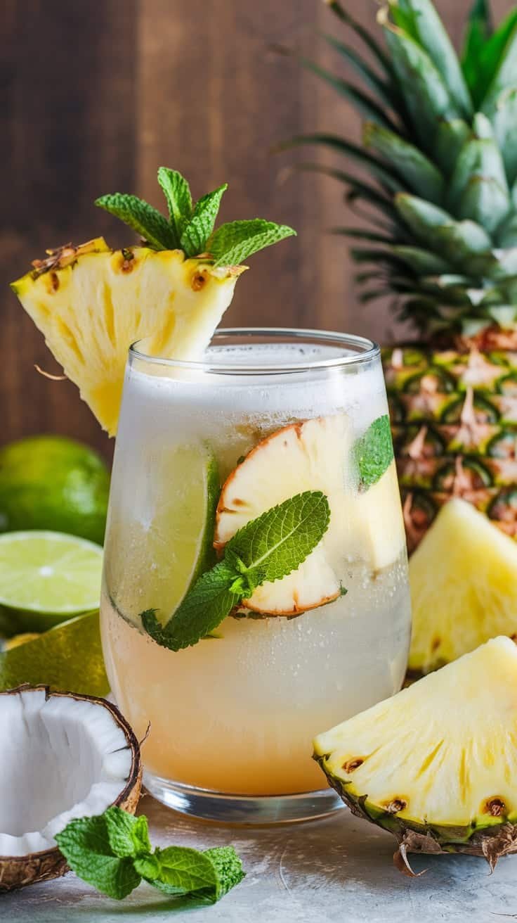 Coconut Pineapple Sparkler Mocktail