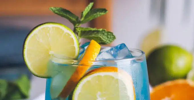 Electric Blue Citrus Punch Mocktail