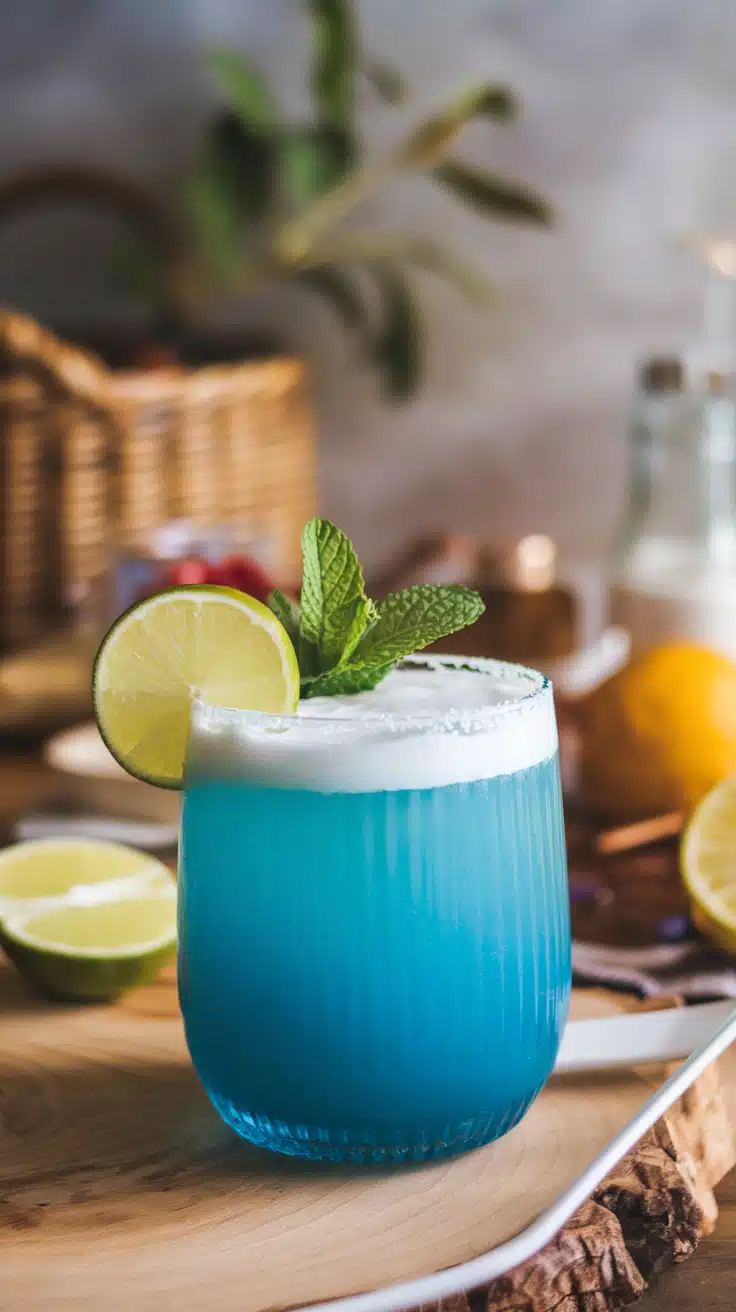 Electric Blue Citrus Punch Mocktail