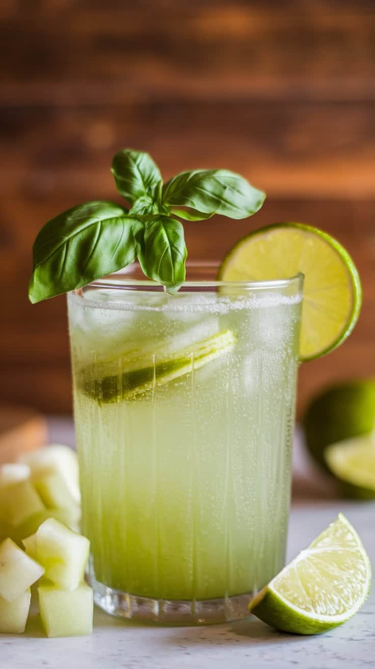 Honeydew Basil Breeze Mocktail
