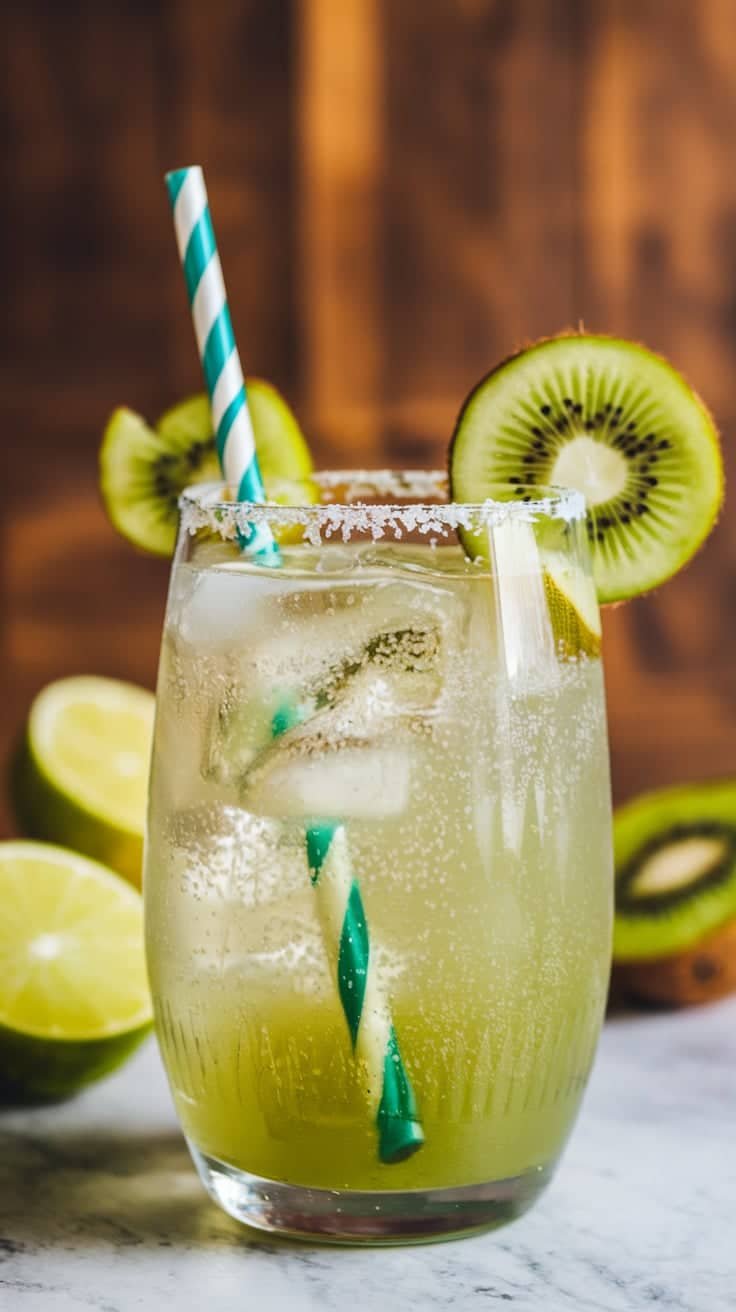 Kiwi Lime Sparkle Mocktail 