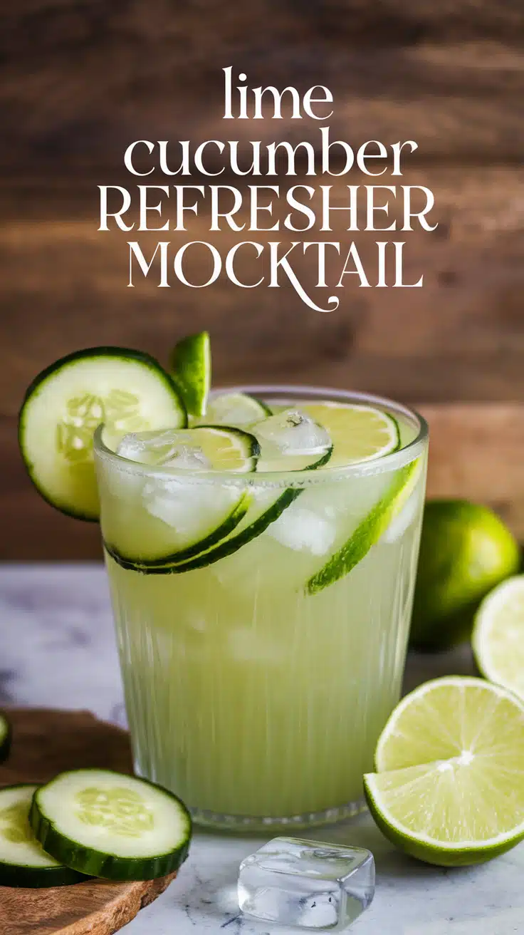 Lime Cucumber Refresher Mocktail 