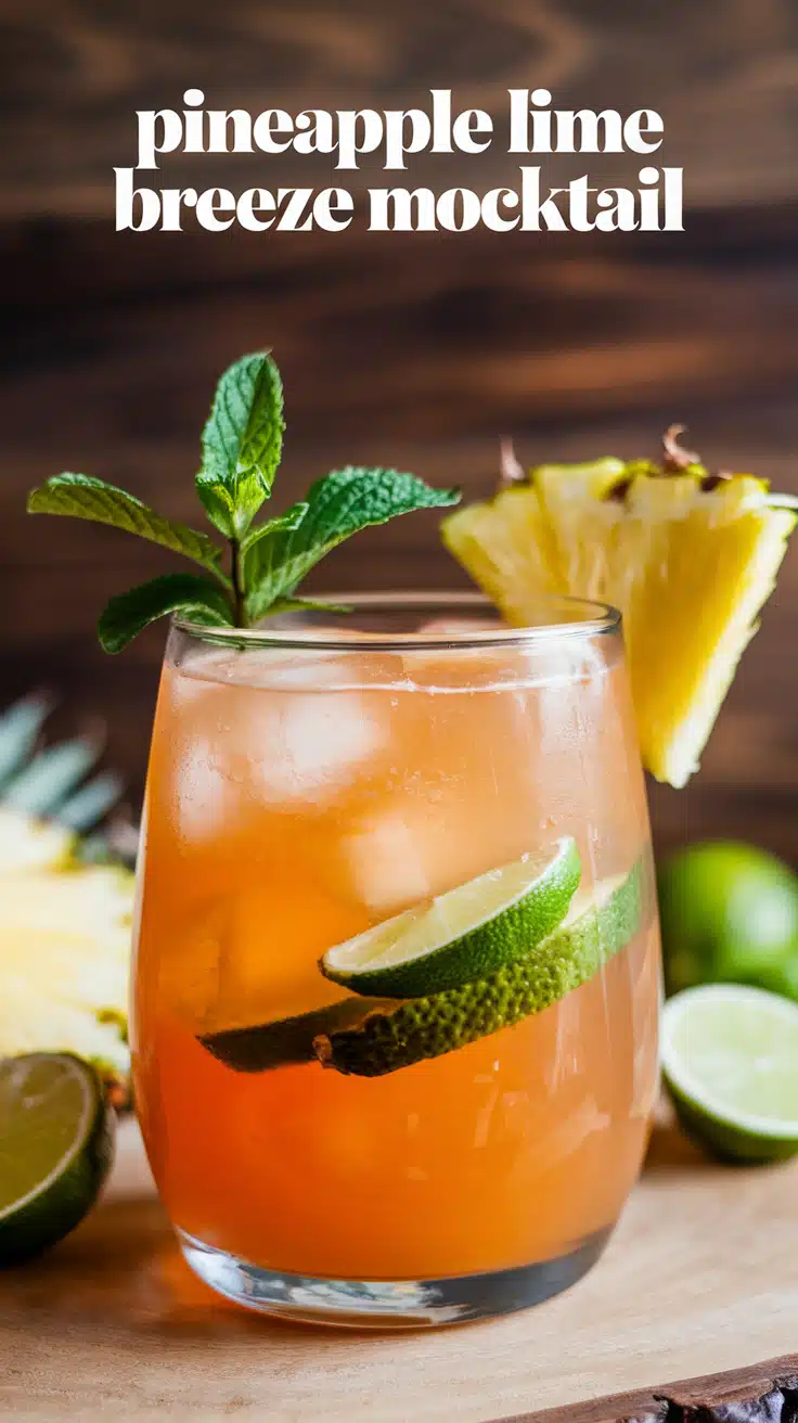Pineapple Lime Breeze Mocktail