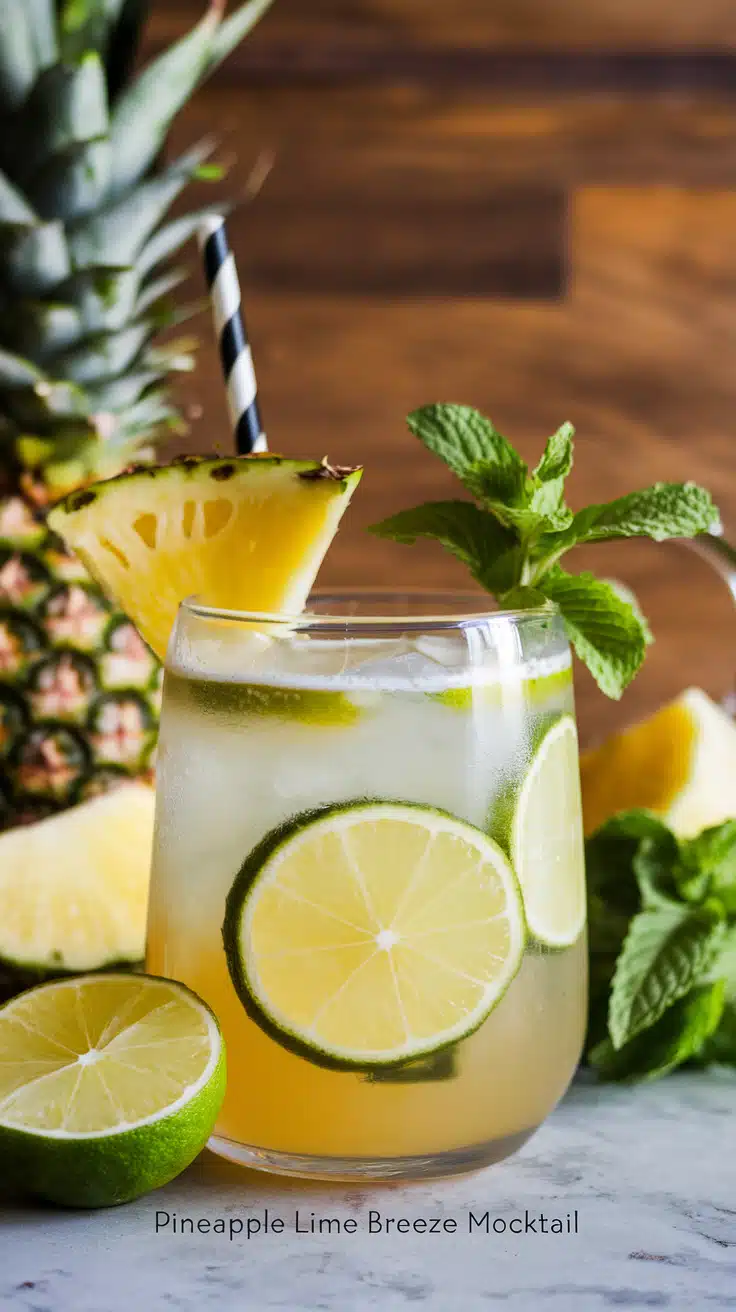 Pineapple Lime Breeze Mocktail