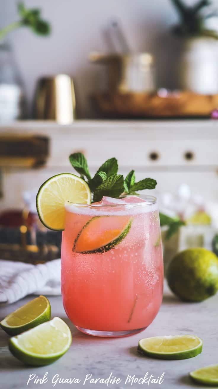Pink Guava Paradise Mocktail