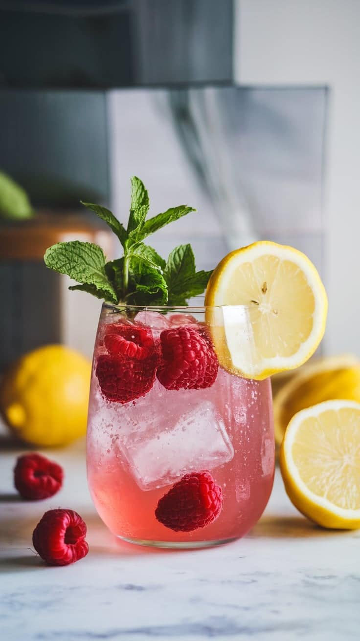 Pink Lemonade Sparkler Mocktail
