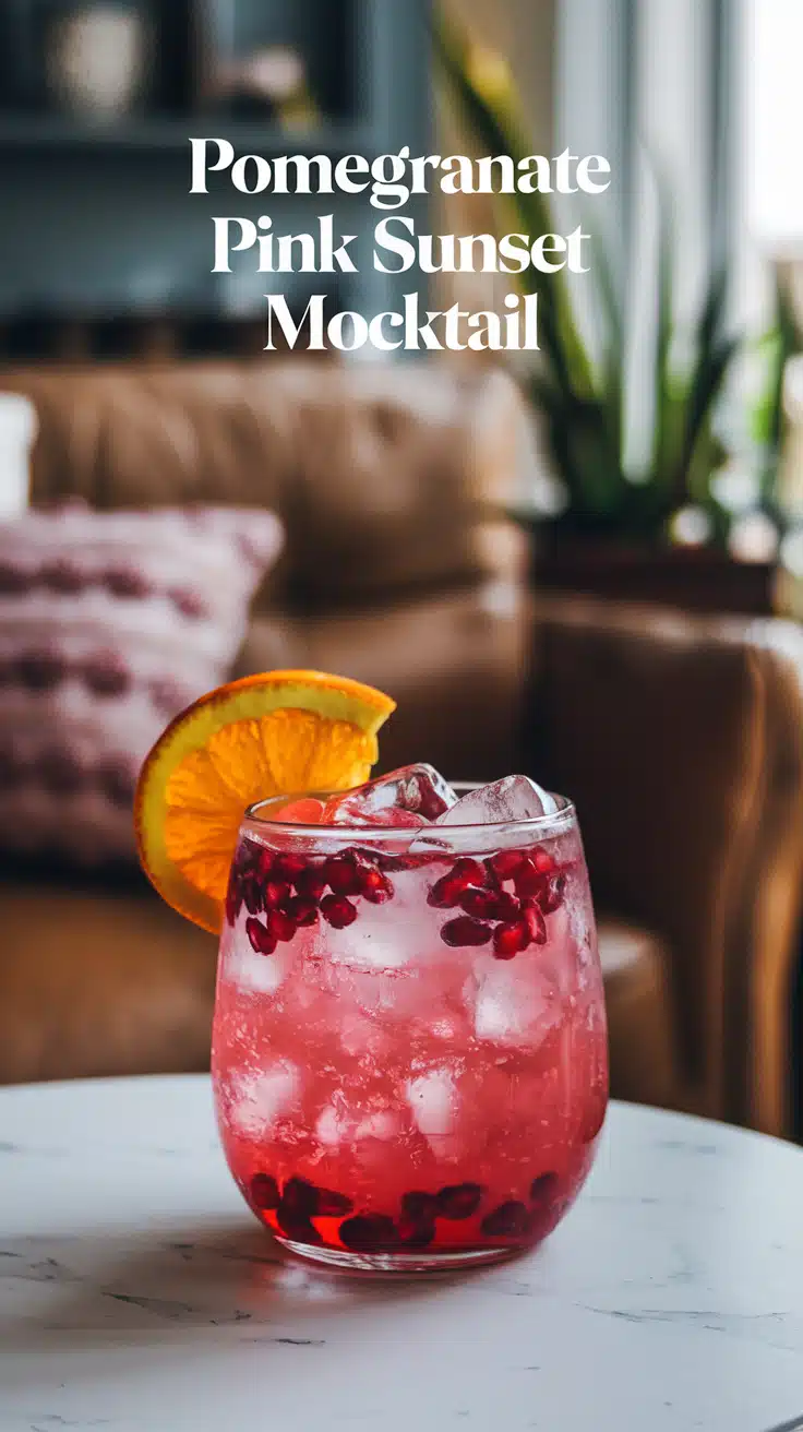 Pomegranate Pink Sunset Mocktail