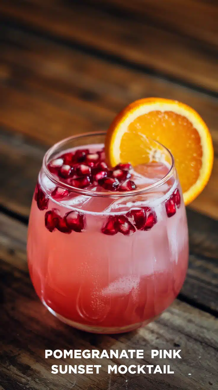 Pomegranate Pink Sunset Mocktail