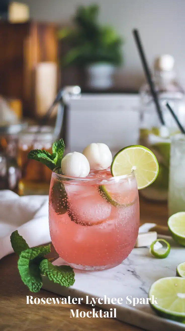 Rosewater Lychee Spark Mocktail