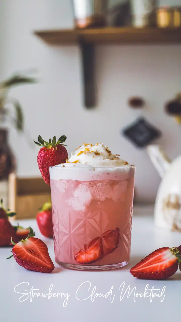 Strawberry Coconut Cloud Mocktail