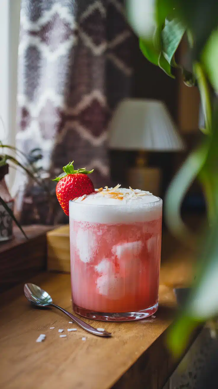 Strawberry Coconut Cloud Mocktail