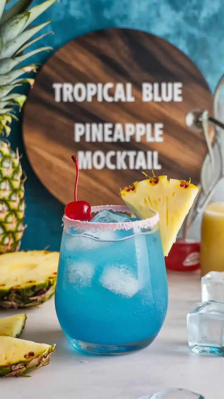 Tropical Blue Pineapple Mocktail