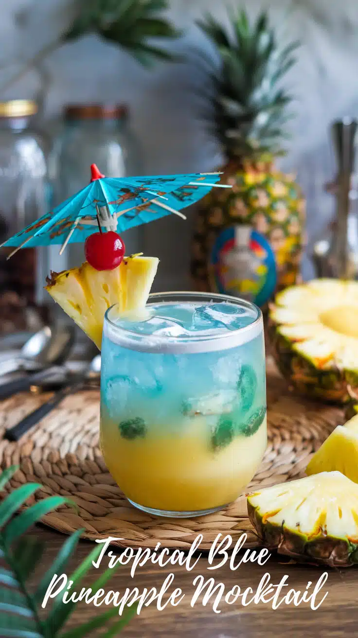 Tropical Blue Pineapple Mocktail