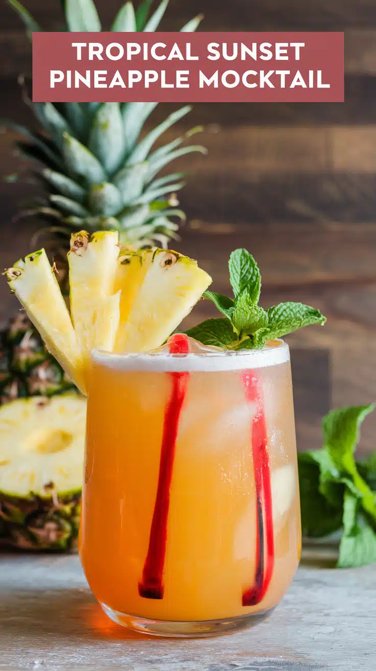 Tropical Sunset Pineapple Mocktail