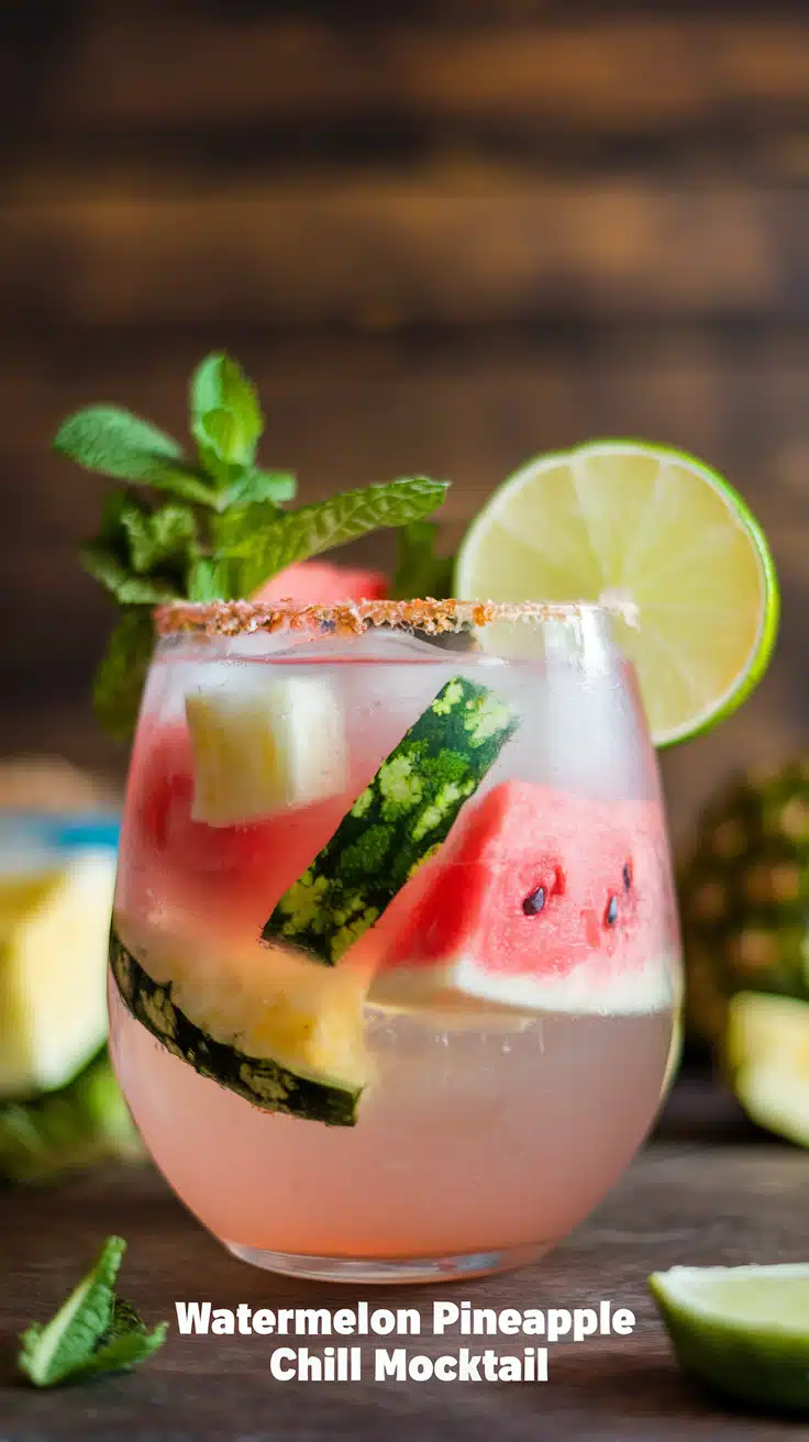 Watermelon Pineapple Chill Mocktail