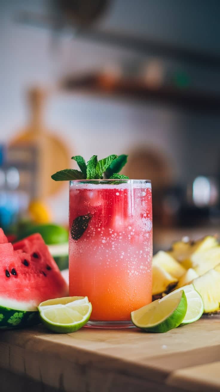 Watermelon Pineapple Chill Mocktail