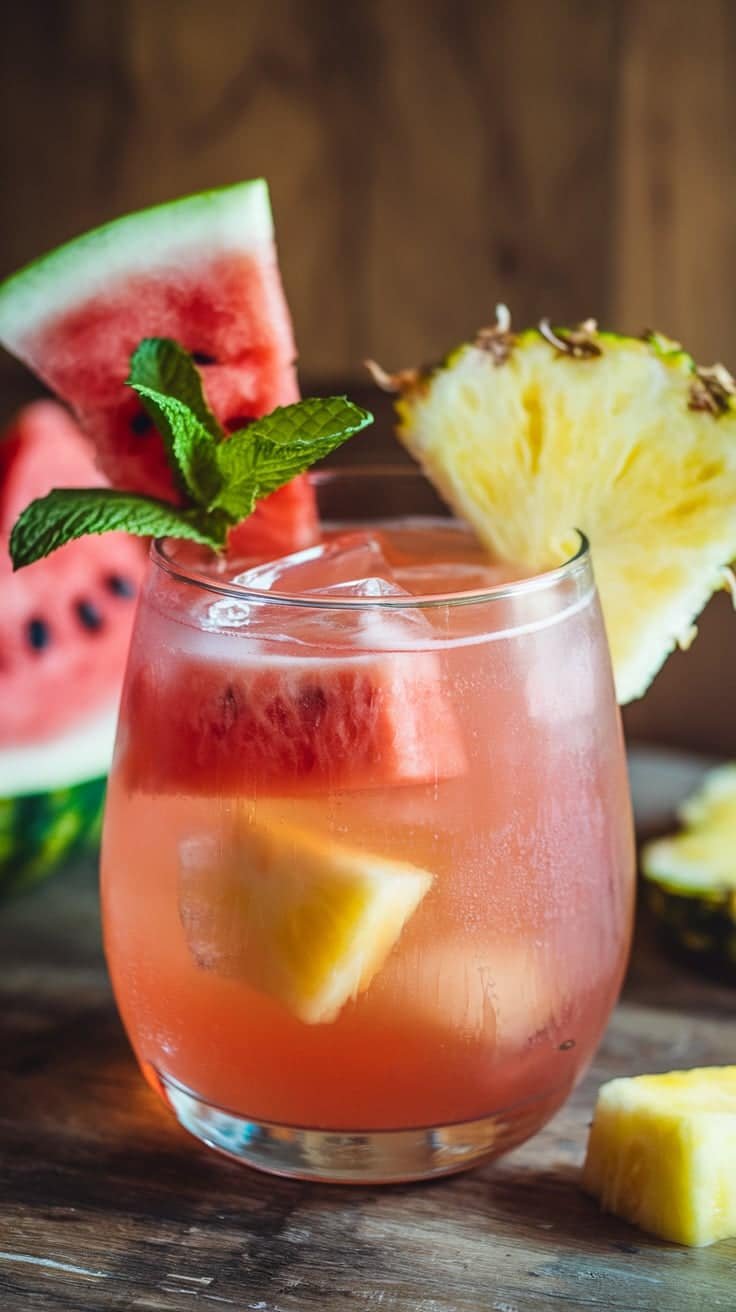 Watermelon Pineapple Chill Mocktail