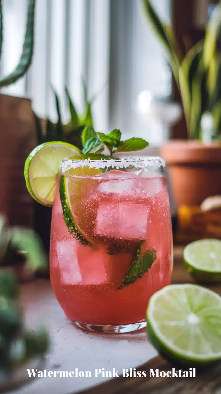 Watermelon Pink Bliss Mocktail 
