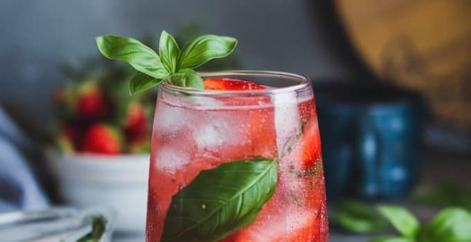 Basil Strawberry Breeze Mocktail