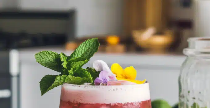 Hibiscus Rosewater Fizz Mocktail