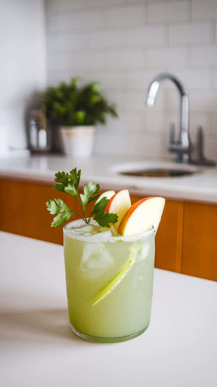 Parsley Green Apple Mocktail