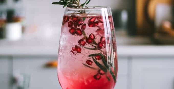 Rosemary Pomegranate Sparkler Mocktail