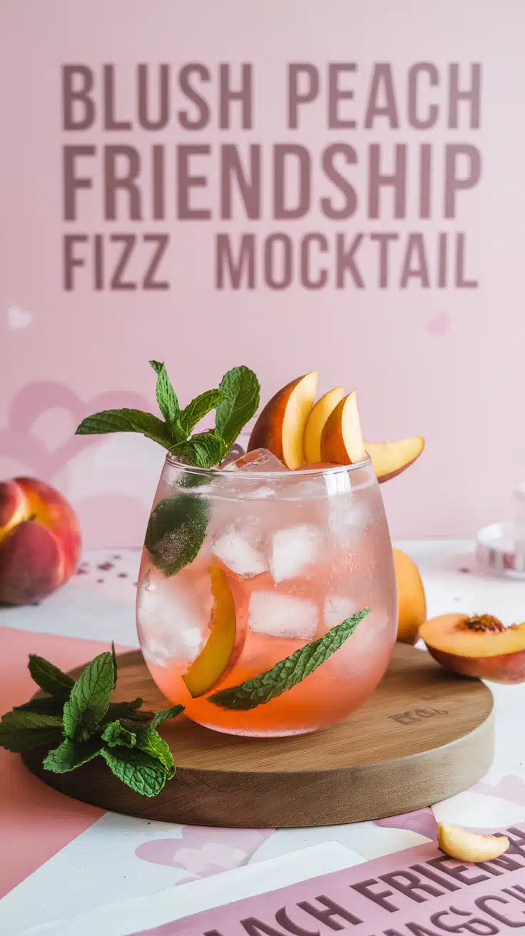Blush Peach Friendship Fizz Mocktail