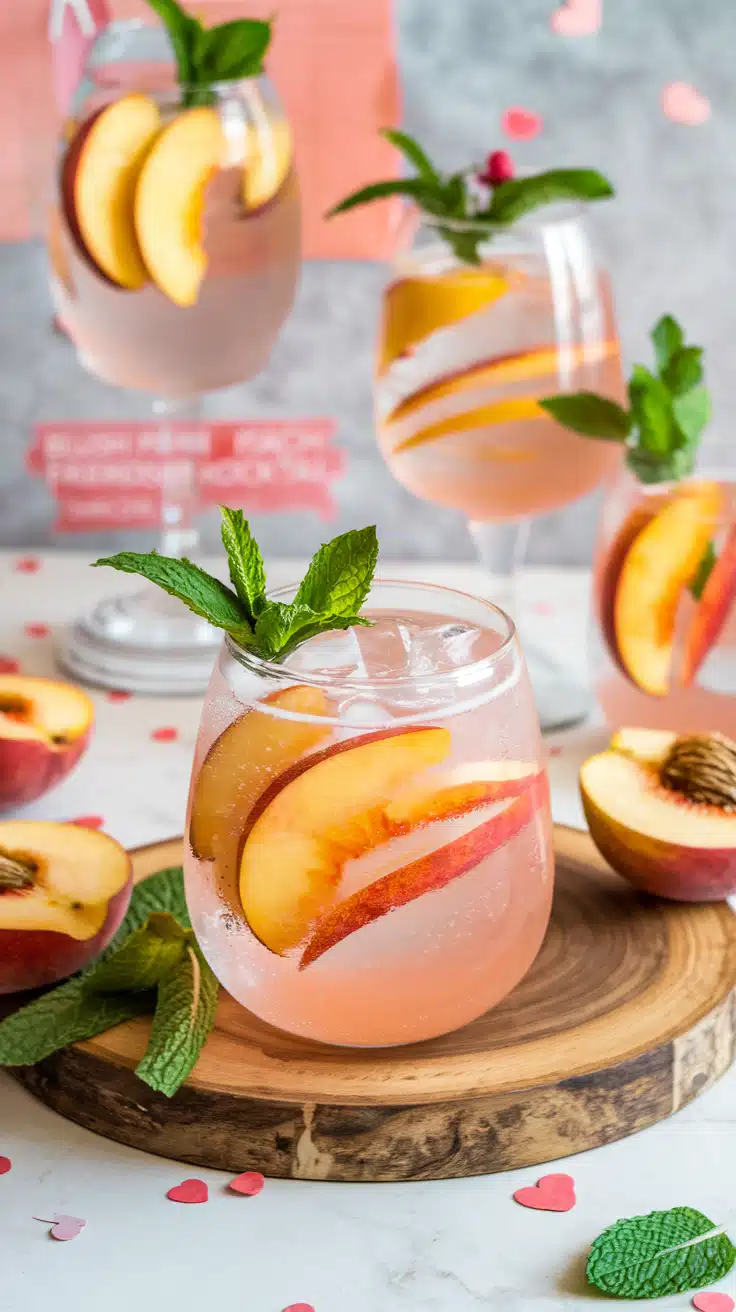 Blush Peach Friendship Fizz Mocktail