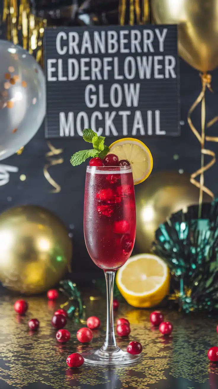 Cranberry Elderflower Glow Mocktail