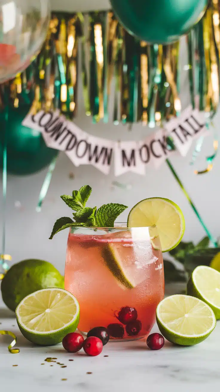 Cranberry Lime Countdown Mocktail