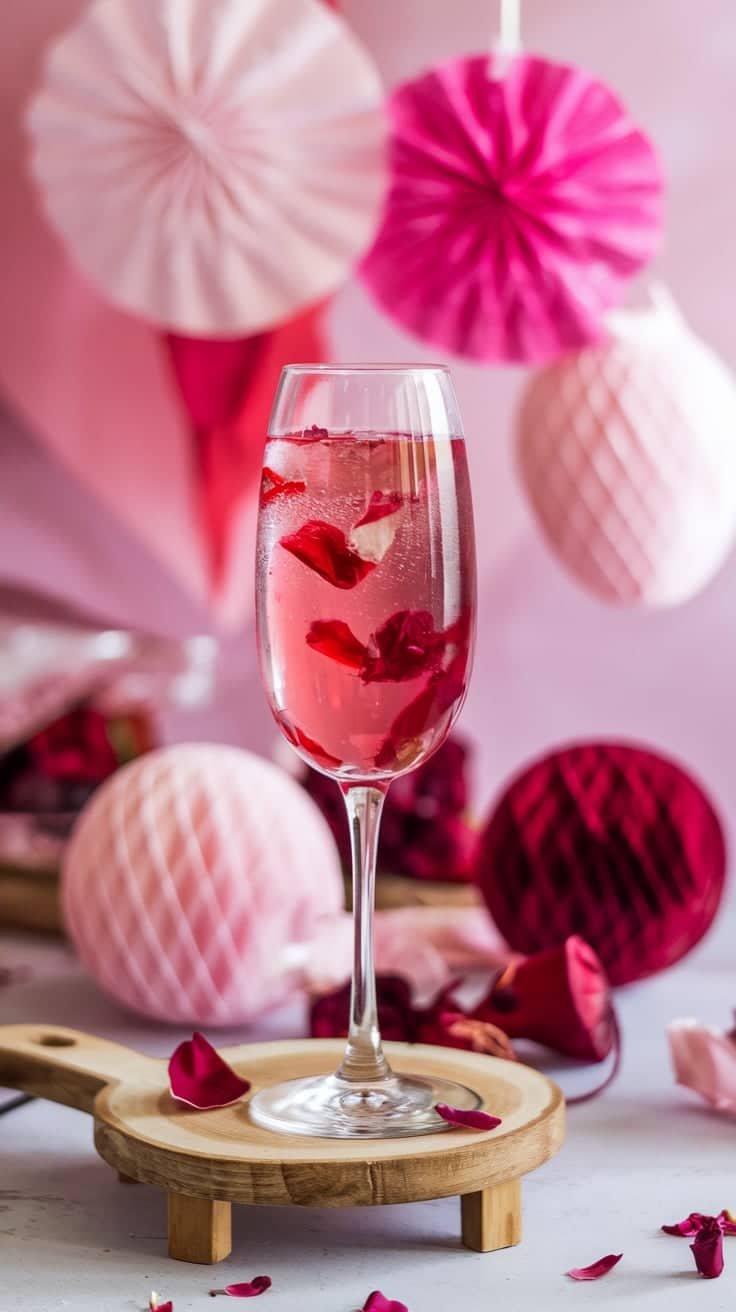 Cranberry Rose Petal Mocktail