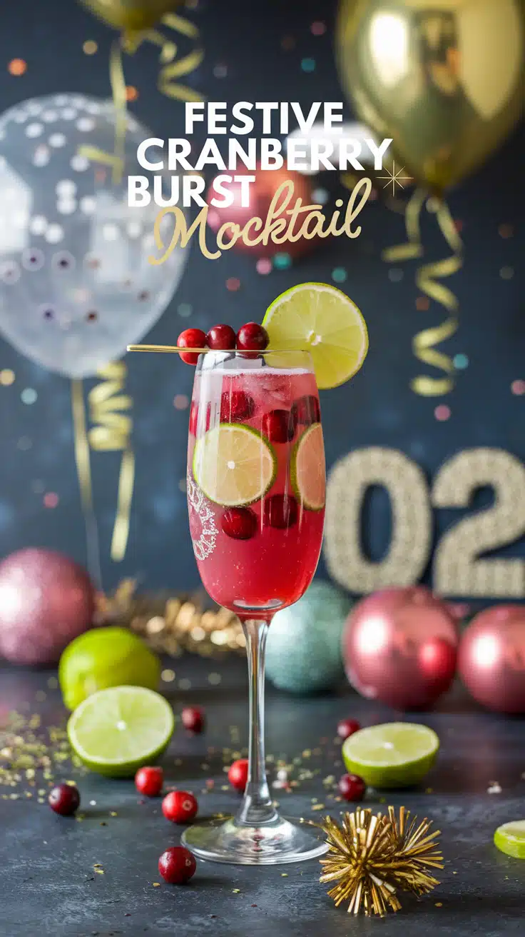 Festive Cranberry Burst Mocktail