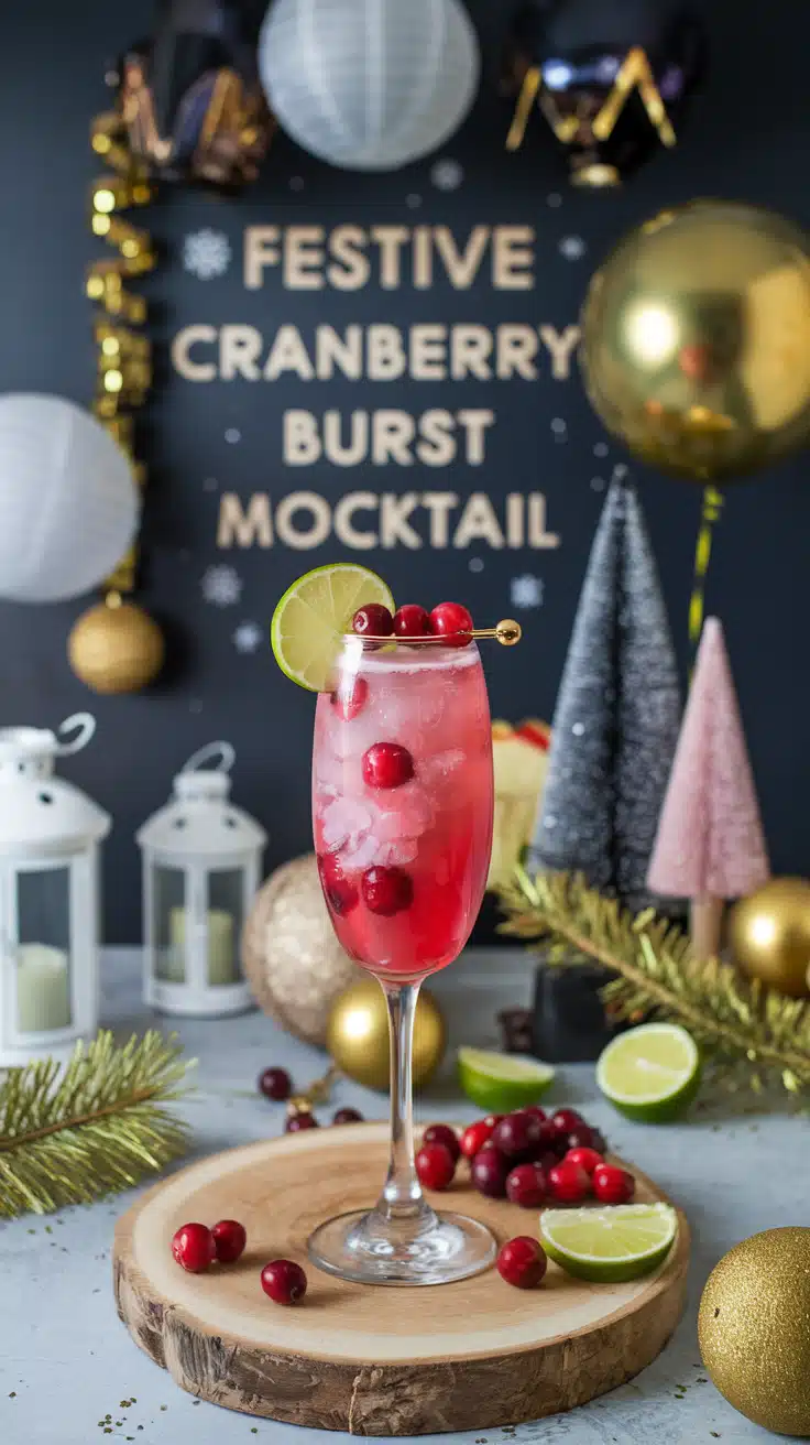 Festive Cranberry Burst Mocktail