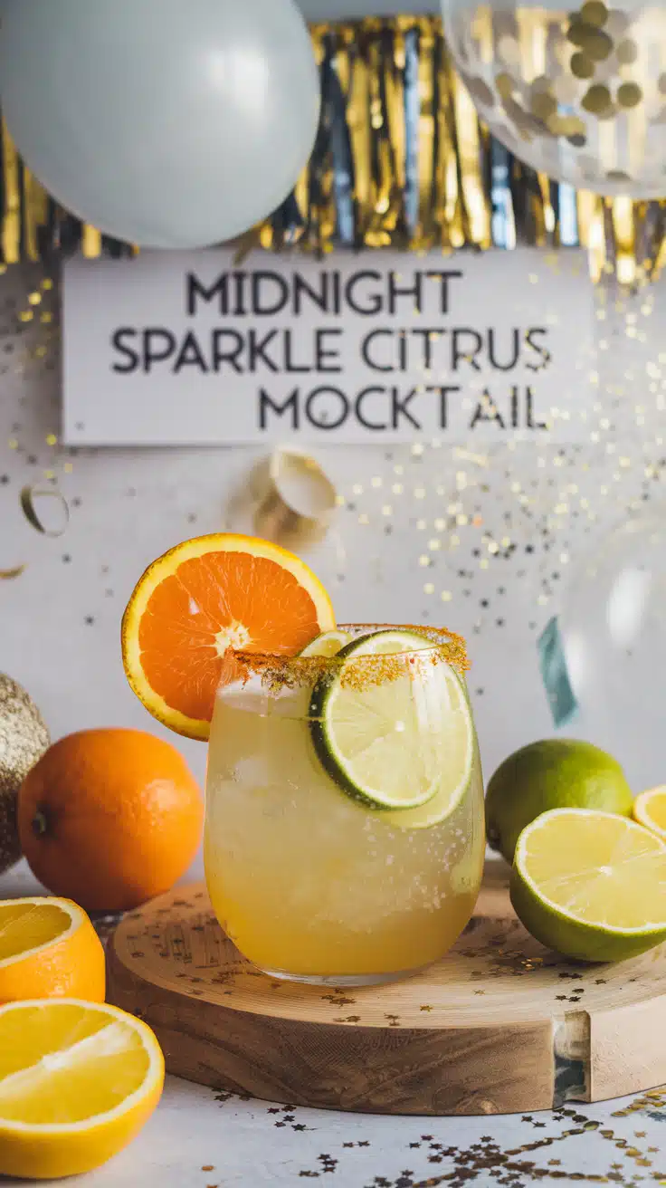 Midnight Sparkle Citrus Mocktail