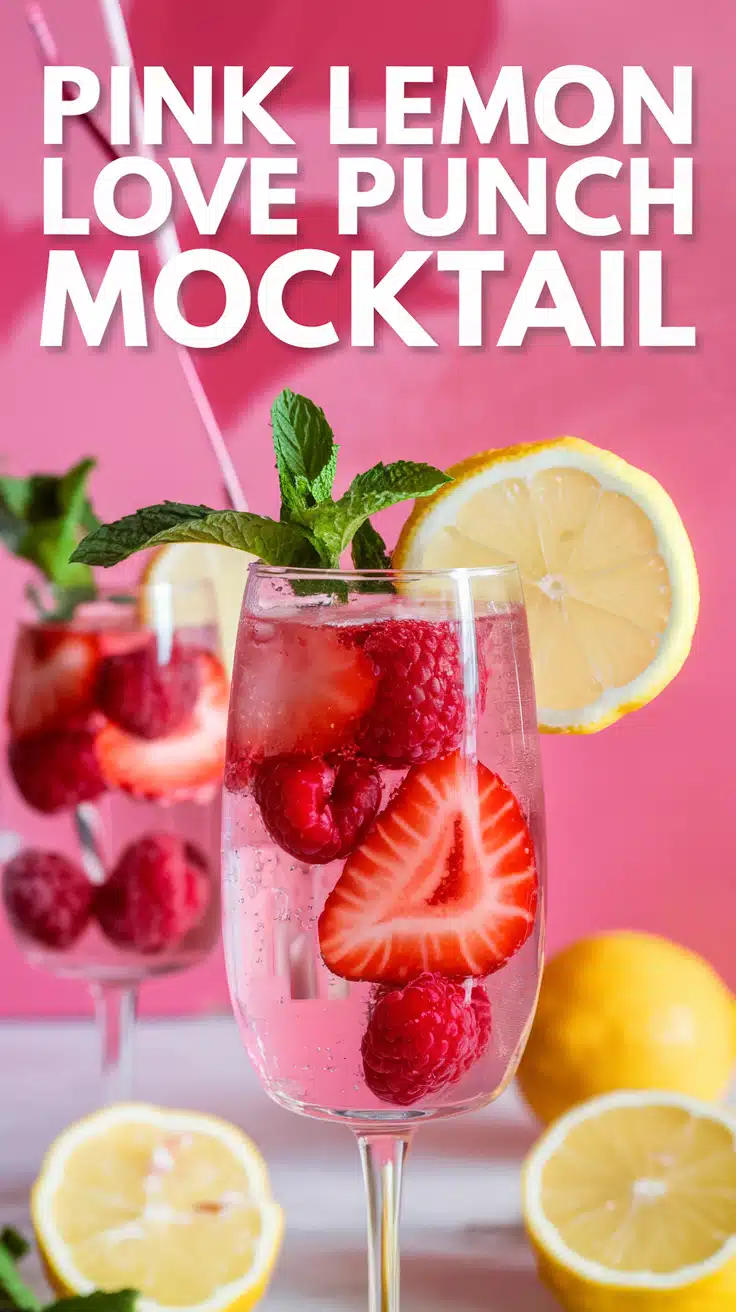 Pink Lemon Love Punch Mocktail
