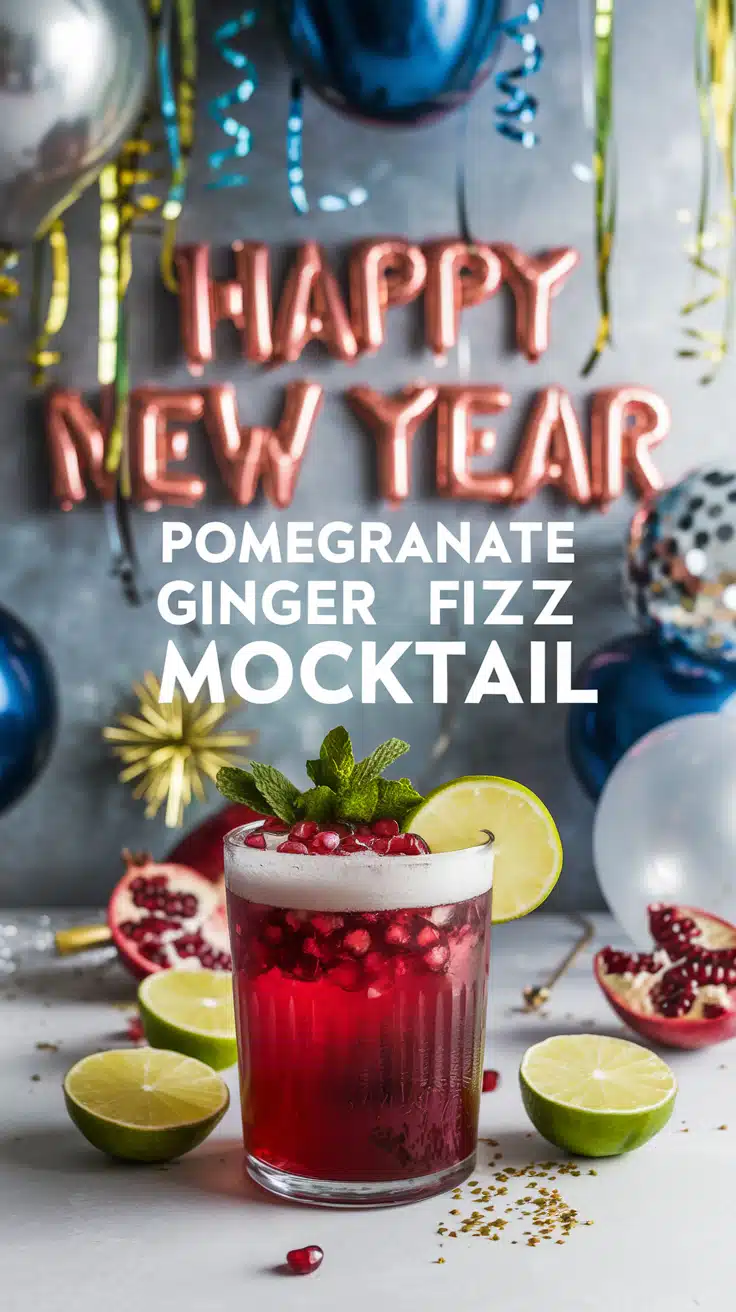 Pomegranate Ginger Fizz Mocktail