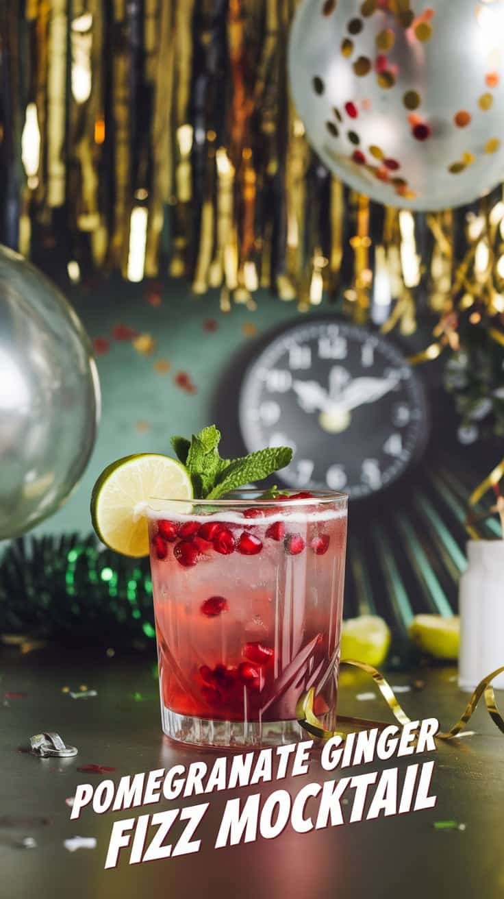 Pomegranate Ginger Fizz Mocktail