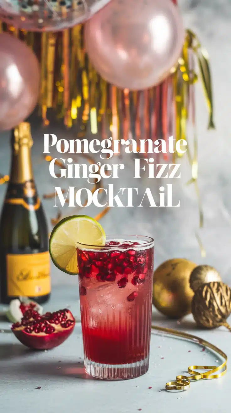 Pomegranate Ginger Fizz Mocktail