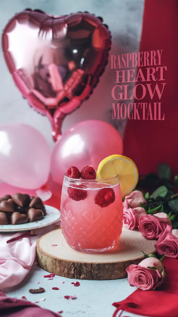 Raspberry Heart Glow Mocktail